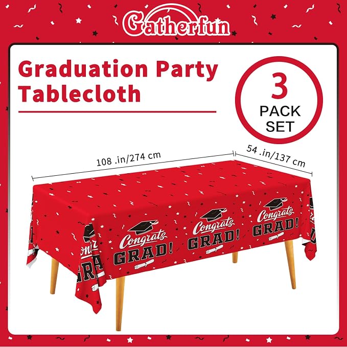Graduation Party Decorations, Gongrats Grad Tablecover - Image 5