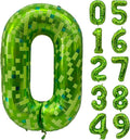 Green Number Balloons, Gaint Green Pixel Number 0 Balloon 40 Inch Dark green 0 by Yeodong