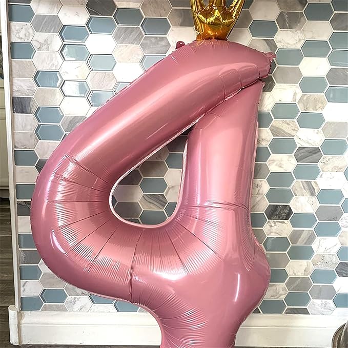 40 Inch Pastel Pink 5 Number Balloons, Giant Foil 5th Birthday Number Balloon - Image 6