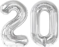 Silver 40 Inch 20 Number Balloons, 20 Decorations by Upgesy