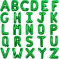 TONIFUL Green Letter Balloons 2 Set 16 Inch A-Z Custom Alphabet Banner | 52 Pcs by TONIFUL