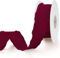 Wine Red Ruffle Ribbon, 1-1/2 Inch x 10 Yards Chiffon Silk Ribbons | Crinkle by Unknown