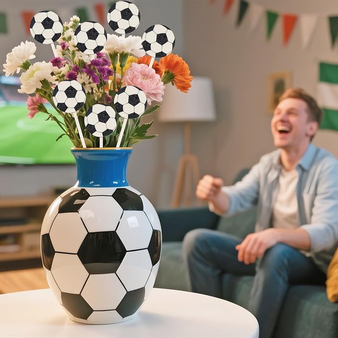 TICIAGA Soccer Wooden Floral Picks - Image 5