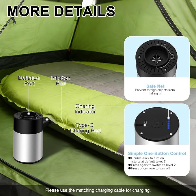 Philorn Portable Air Pump for Inflatables – 5200mAh Rechargeable Battery - Image 7