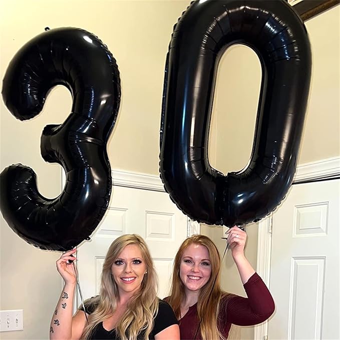 Black Number 10 Balloons for 10th Birthday Decorations, 40 Inch Black Helium - Image 6