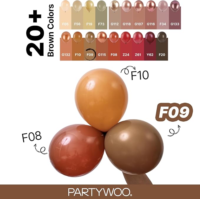 PartyWoo Brown Balloons 152pcs Different Sizes of 18 12 10 5 Inch Boho Neutral - Image 4