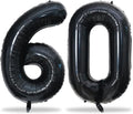 60th Birthday Balloons Black for Women, 40 Inch Giant Mylar Foil Number 60 by Lingqiang