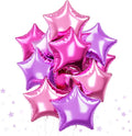 Purple Pink Star Foil Balloons Set, 18 Inch 12 Pcs Lavender Pink Pentagram by TAOYE