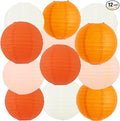 BEISHIDA Orange Mix Paper Lanterns 12Pcs 6/8/10 Inch Round Chinese Lamp | Paper by Beishida