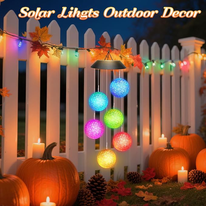 Winzwon Solar Lights Outdoor Wind Chimes - Image 3