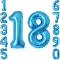 Light Blue Number 18 Balloon 40 Inch, Foil Numeral by Unknown