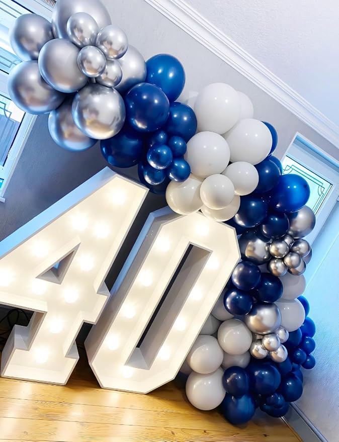 Navy Blue and Silver Balloon Garland Arch Kit, Graduation, Baby Shower - Image 6