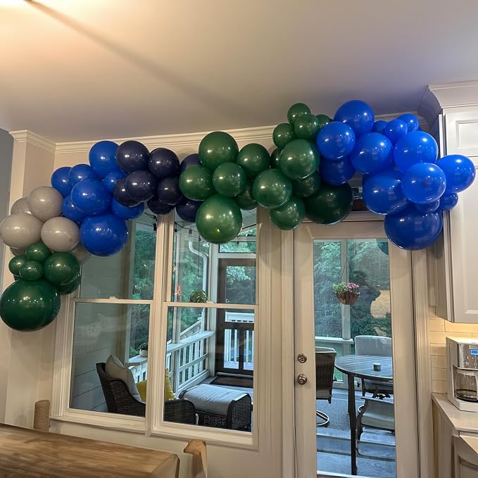 Balloons Green and Blue, Jungle Safari Themed Party, Dinosaur Party Supplies - Image 3