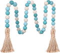Meplait Wood Bead Garland, 39in Decorative Tassels Garland, Rustic Farmhouse by Meplait