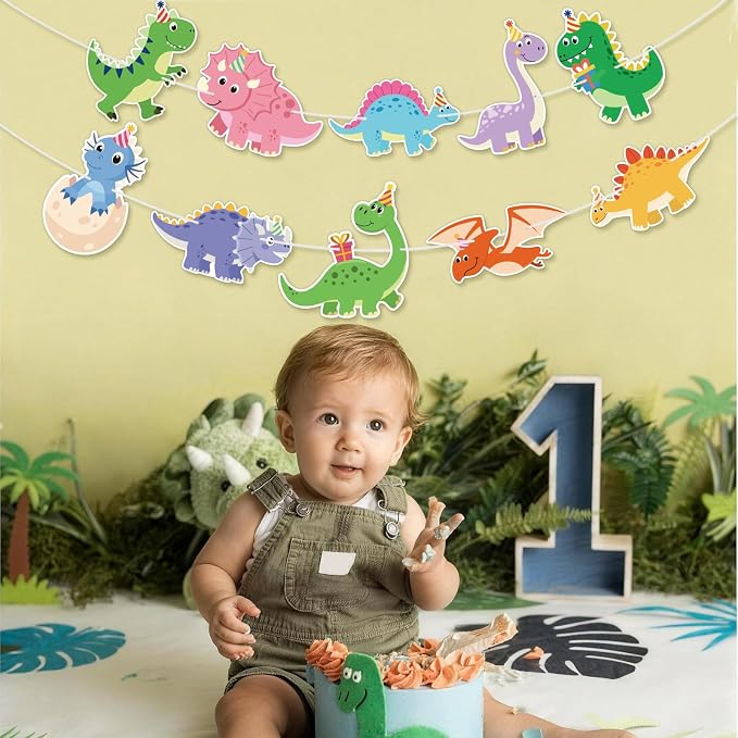 Hooqict Dinosaur Birthday Party Banner Dinosaur Birthday Party Decorations - Image 5