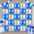 Blue and Silver Square Foil Balloons 25 Pcs Metallic Blue and Silver Balloons by Unknown