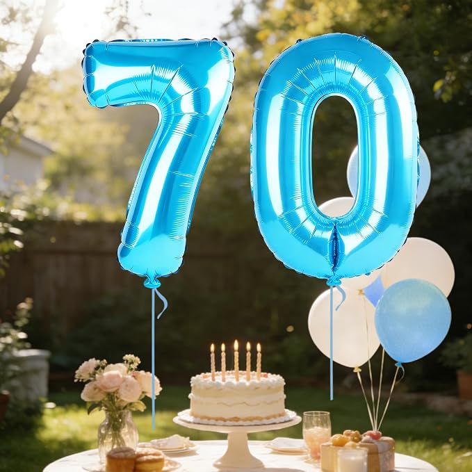 40 Inch Number 70 Balloons for 70th Birthday Party Decorations, 0-100 Jewelry - Image 3