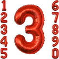 Red Number 3 Balloon 40 Inch, Foil Numeral by Unknown