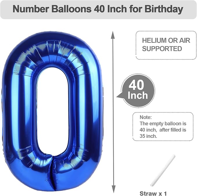 9 Number Balloons Cream 40 Inch Foil Balloon - Image 5