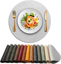 UnivoColors Placemats Round Faux Leather Placemats Set of 8-Waterproof-Wipe by UnivoColors