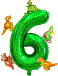 LilyZheng Large Dinosaur Balloon Number 6, 40 Inch Dark Green Foil Balloon by LILYZHENG