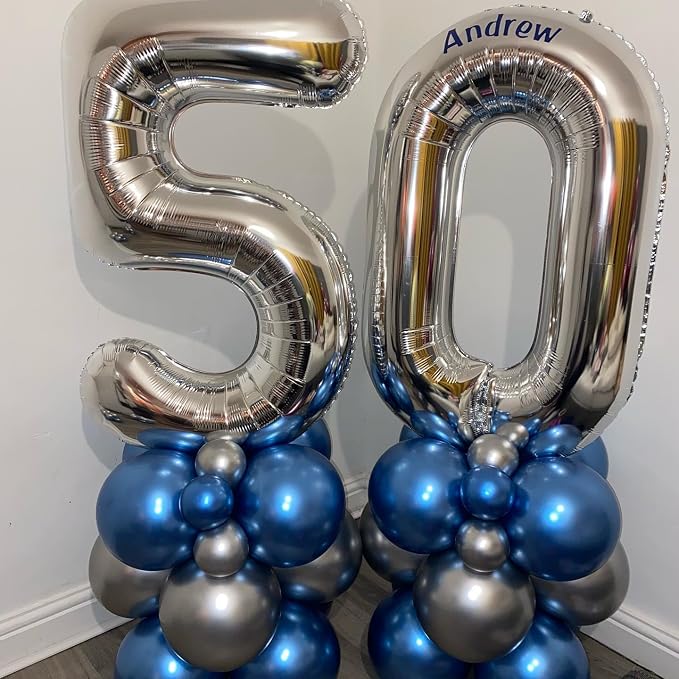 40 Inch Silver 27 Balloons Giant Number 27 Balloons Silver 27 Birthday Balloons - Image 5
