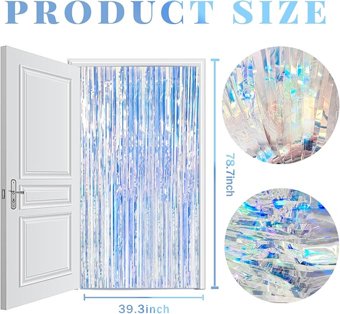 10 Pack Iridescent Backdrop Party Decorations Tinsel Curtain Party Backdrop - Image 7