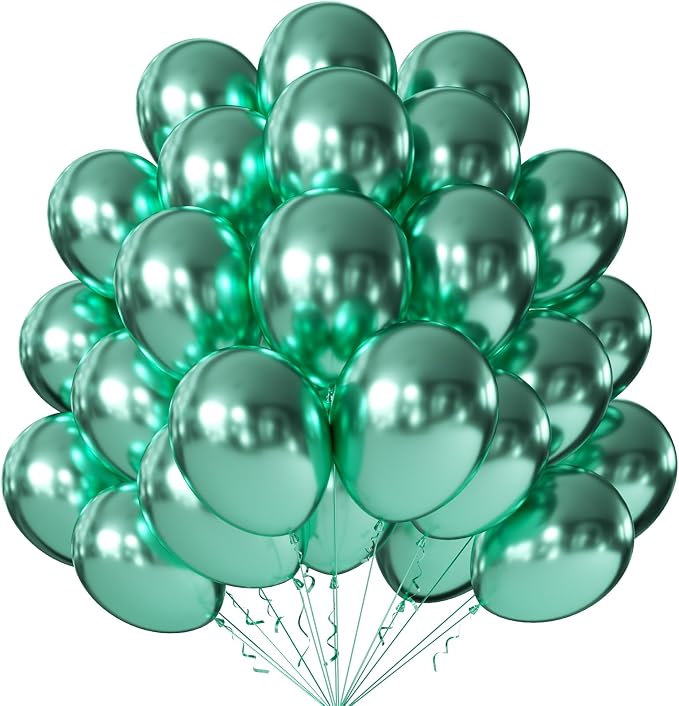 10 Inch Metallic Green Balloons by KALOR