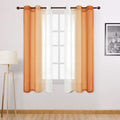 DWCN Fall Faux Linen Ombre Sheer Curtains by DWCN