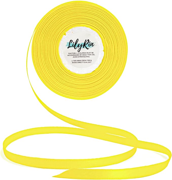 Yellow Ribbon 1/4 Inches 36 Yards Satin Roll Perfect by LilyRin