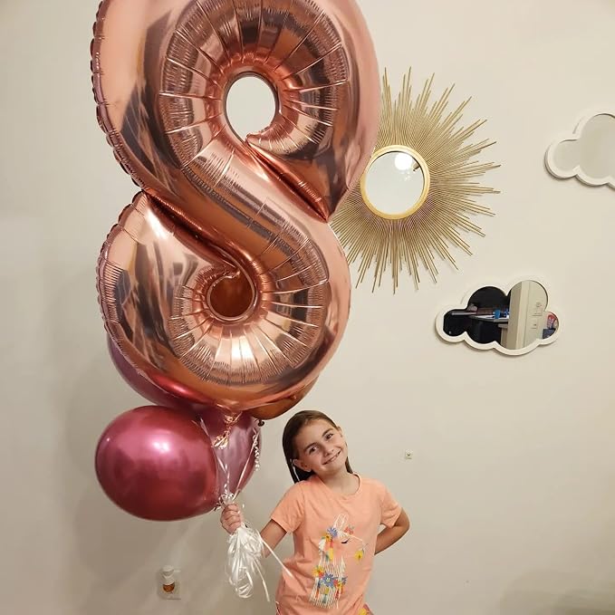 Rose Gold Number 8 Balloon 40 Inch - Image 2