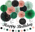 Sage-Green Blush-Pink Black Birthday Party-decorations by Huglony