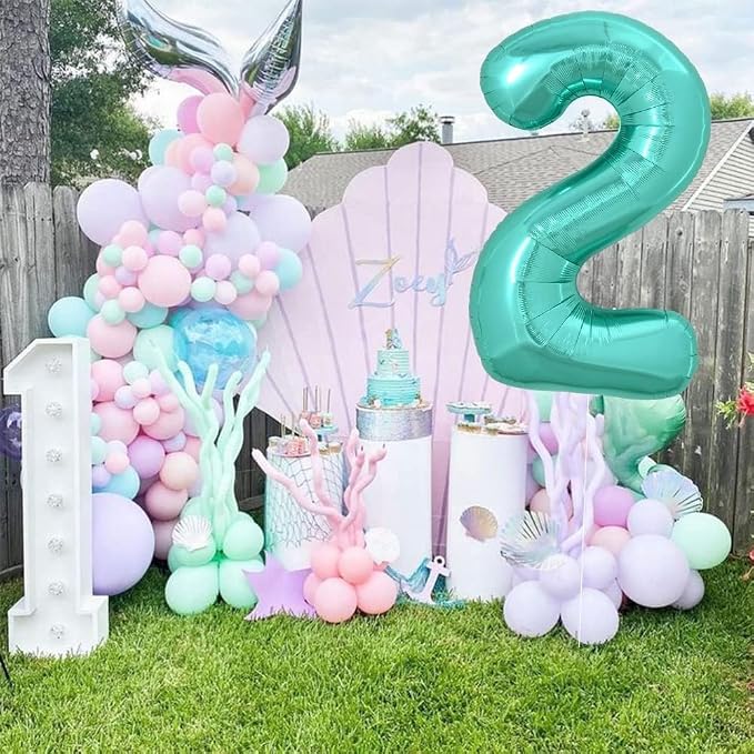 TONIFUL 40 Inch Large Teal Blue Number 12 Balloons Giant Digital 12 or 21 - Image 6