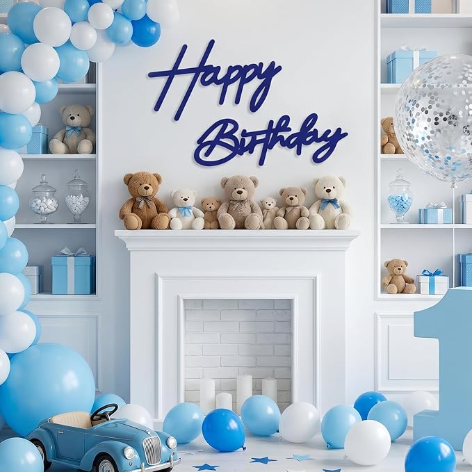 Blue Happy Birthday Sign for Backdrop - Image 3