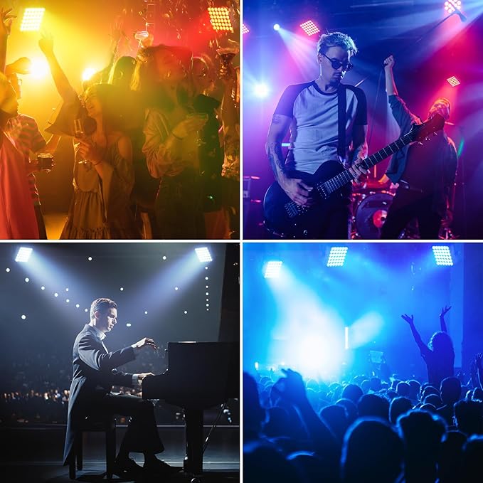 Rechargeable Par Can Lights, 72W RGB 5200mAh Uplights Battery Powered Stage Light, Wireless DJ Lights Sound Activated with Remote & DMX Control for Festivals, Weddings, Bars, Churches, DJ (1 Pack)