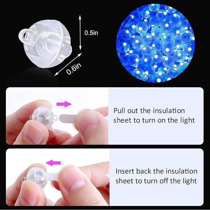 ZGWJ 100PCs Mini Led Lights for Paper Lantern, Led Balloons Light up Balloons - Image 3