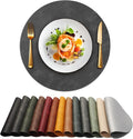 UnivoColors Placemats Round Faux Leather Placemats Set of 8-Waterproof-Wipe by UnivoColors