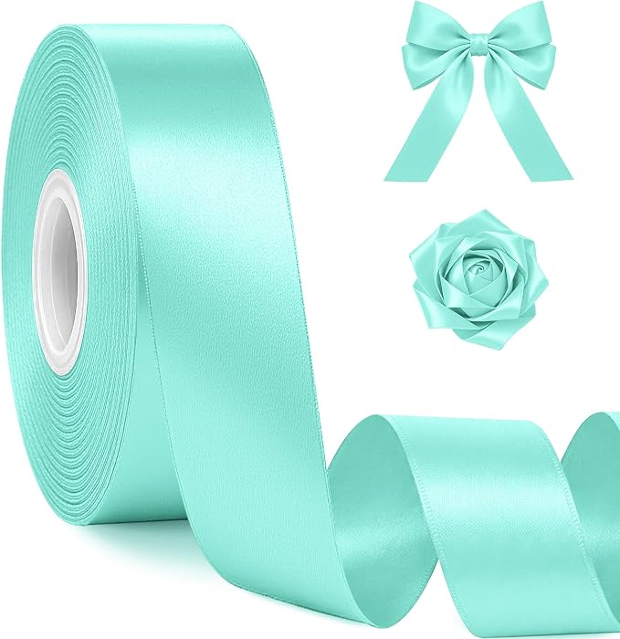 1In 30Yards Mint Blue Satin Ribbon by Fullive