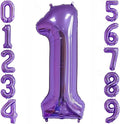 Purple 1 Balloon Number, 40 Inch Number 1 Balloon Big Purple 1 Foil Mylar by BBPOOL