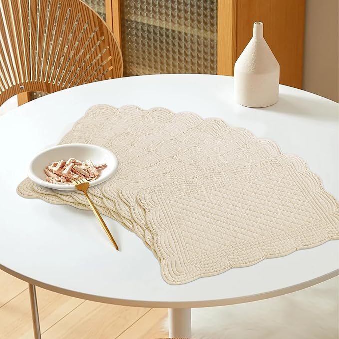 HOMBYS Quilted Placemats Set of 6 Washable-13x18 inches Rectangular Placemats - Image 7