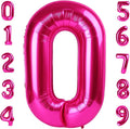 0 Balloon Number 40 Inch Hot Pink Balloons by Mluchee