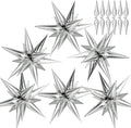 74 PCS Silver Star Balloons, 12 Point Star Foil Mylar Balloons Spike Explosion by GCTWFYK