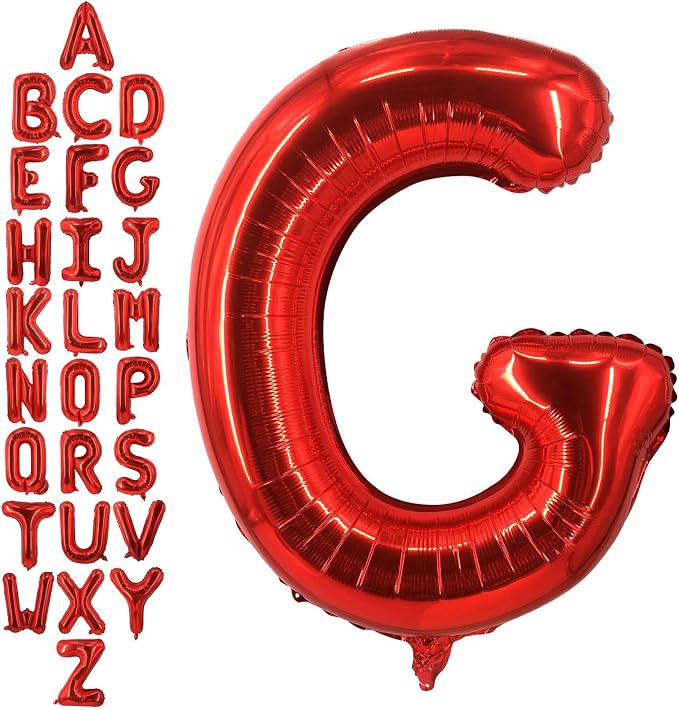 40 Inch Red Letter G Balloons, DIY Phrase Foil Alphabet Letter G Balloons DIY by LHOAVWE