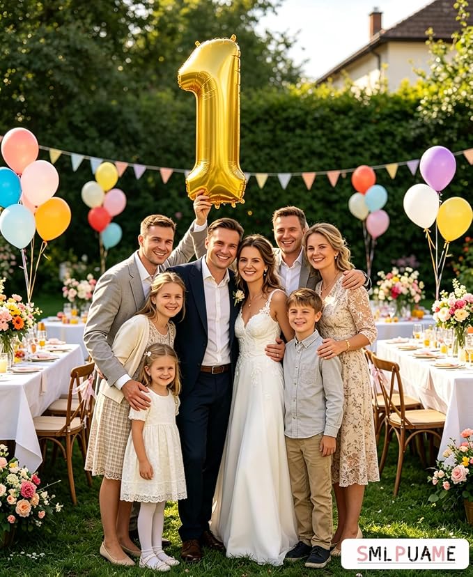 40 Inch Gold Number 1 Balloon, 1st Birthday Decoration Boys Girls | Large Self - Image 5