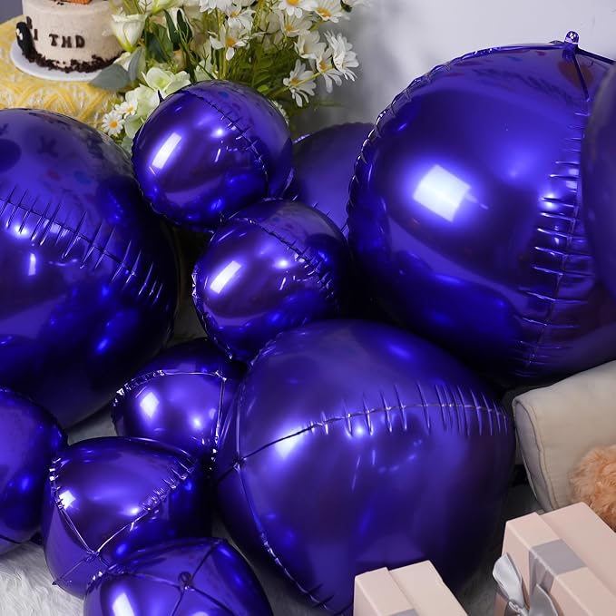 12Pcs Dark Purple Round Foil Balloons, Metallic Purple Foil Balloon - Image 4