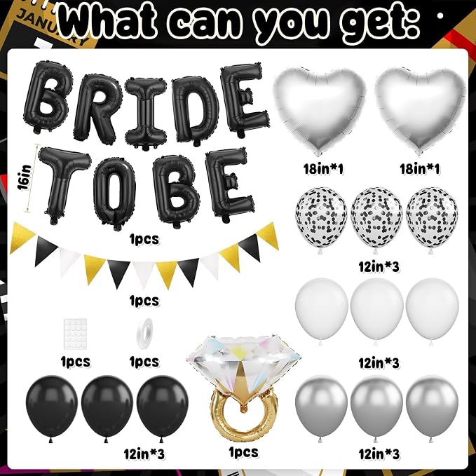 Black and Silver Bachelorette Party Decorations - Image 2