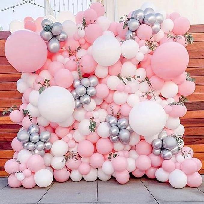 PartyWoo Pink and White Balloons, Party Decorations - Image 5