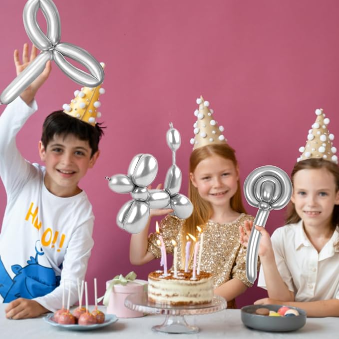 100pcs Metallic Long Balloons for Balloon Animals, Chrome 260 Balloons Art Kit - Image 5