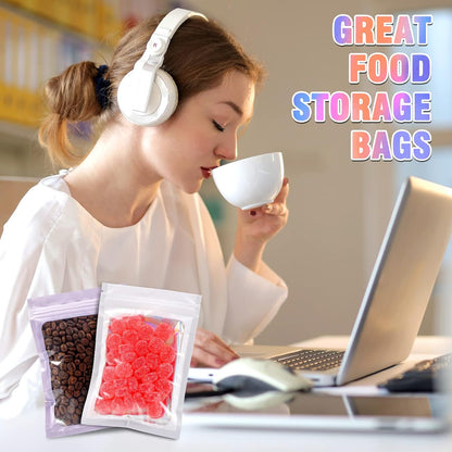 Smell Proof Bag, 100 PCS Holographic Bags, Packaging Bags, Resealable Bag (3x4.7 Inch)
