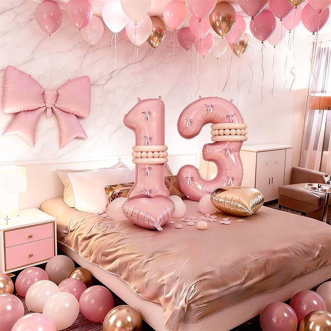 40 Inch Dusty Pink 13 Number Balloon - Image 7